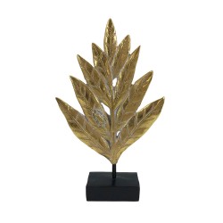RUOMO ΔΙΑΚΟΣΜΗΤΙΚΟ ΦΥΛΛΟ 15x5x26cm POLYRESIN ΧΡΥΣΟ ΜΑΥΡΟ
