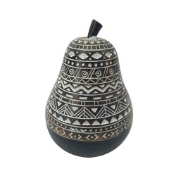 RABIA ΔΙΑΚΟΣΜΗΤΙΚΟ ΑΧΛΑΔΙ 10x10x14cm POLYRESIN ΜΑΥΡΟ ΚΑΦΕ ΛΕΥΚΟ