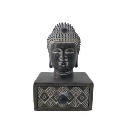 BADBA DARK ΔΙΑΚΟΣΜΗΤΙΚΟ ΒΟΥΔΑΣ 10x9x16cm POLYRESIN ΜΑΥΡΟ ΚΑΦΕ ΛΕΥΚΟ