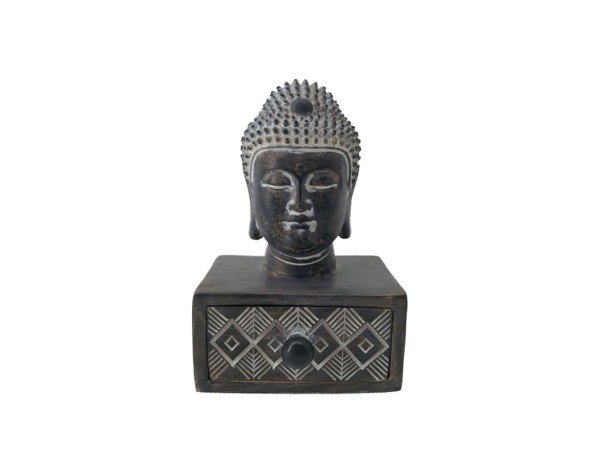 BADBA DARK ΔΙΑΚΟΣΜΗΤΙΚΟ ΒΟΥΔΑΣ 10x9x16cm POLYRESIN ΜΑΥΡΟ ΚΑΦΕ ΛΕΥΚΟ