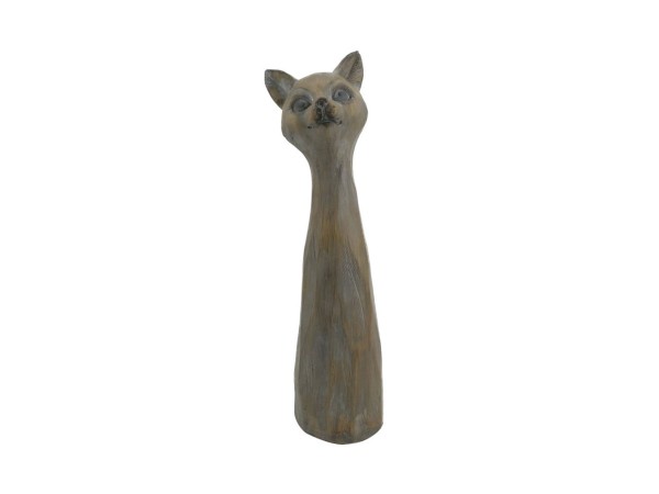 SAGIA ΔΙΑΚΟΣΜΗΤΙΚΟ ΓΑΤΑ 11x11x38cm POLYRESIN ΜΠΕΖ ΓΚΡΙ