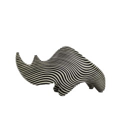 CHARLES ΔΙΑΚΟΣΜΗΤΙΚΟ ΡΙΝΟΚΕΡΟΣ 24x7x13cm POLYRESIN ΛΕΥΚΟ ΜΑΥΡΟ