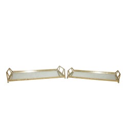 RAY ΔΙΣΚΟΣ ΜΕ ΛΑΒΕΣ SET 2ΤΜΧ 53x30x8cm ΜΕΤΑΛΛΟ ΧΡΥΣΟ ΚΑΘΡΕΠΤΗΣ