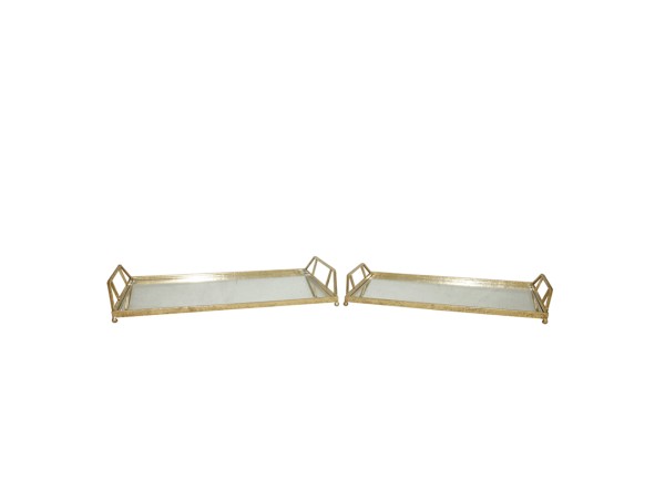 RAY ΔΙΣΚΟΣ ΜΕ ΛΑΒΕΣ SET 2ΤΜΧ 53x30x8cm ΜΕΤΑΛΛΟ ΧΡΥΣΟ ΚΑΘΡΕΠΤΗΣ
