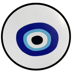 BLUE EYES ΔΙΣΚΟΣ ΔΙΑΚΟΣΜΗΣΗΣ 40x40x4cm MDF ΛΕΥΚΟ ΜΠΛΕ ΜΑΥΡΟ
