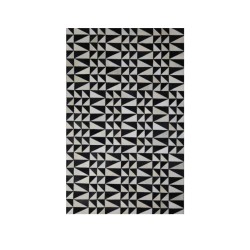 BLACK : WHITE ΧΑΛΙ ΣΑΛΟΝΙΟΥ 120x200cm ΔΕΡΜΑ ΜΑΥΡΟ ΛΕΥΚΟ ΜΑΛΛΙΝΟ