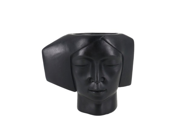 VISO 2 ΚΑΣΠΩ 19x9x16cm POLYRESIN ΜΑΥΡΟ