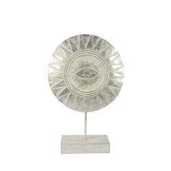 NIGERIA ΔΙΑΚΟΣΜΗΤΙΚΟ TOTEM 26x8x40cm POLYRESIN ΑΣΗΜΙ ΛΕΥΚΟ ΑΝΤΙΚΕ