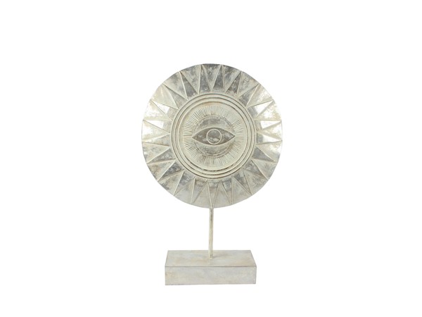 NIGERIA ΔΙΑΚΟΣΜΗΤΙΚΟ TOTEM 26x8x40cm POLYRESIN ΑΣΗΜΙ ΛΕΥΚΟ ΑΝΤΙΚΕ