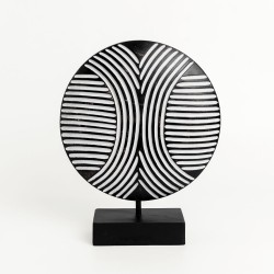 MOTI ΔΙΑΚΟΣΜΗΤΙΚΟ TOTEM 25x7x30cm POLYRESIN ΜΑΥΡΟ ΛΕΥΚΟ
