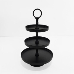 SERVIR ΟΡΝΤΕΒΙΕΡΑ 3 ΕΠΙΠΕΔΑ 20x20x35cm ΑΛΟΥΜΙΝΙΟ ΜΑΥΡΟ