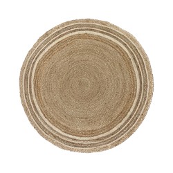 HARTU ΧΑΛΙ ΣΑΛΟΝΙΟΥ ΣΤΡΟΓΓΥΛΟ 150x150cm ΓΙΟΥΤΑ ΦΥΣΙΚΟ ΛΕΥΚΟ