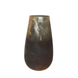 SANKA ΒΑΖΟ 17x17x30cm ΓΥΑΛΙ ΚΑΦΕ ΧΡΥΣΟ