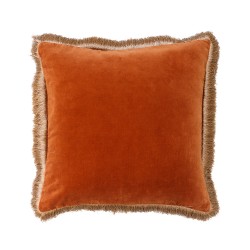 LUXURIUS ΔΙΑΚΟΣΜΗΤΙΚΟ ΜΑΞΙΛΑΡΙ 50x50cm ΒΑΜΒΑΚΙ TERRACOTTA ΒΕΛΟΥΔΟ