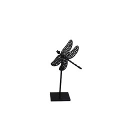 LIBELLULA ΔΙΑΚΟΣΜΗΤΙΚΟ ΛΙΒΕΛΛΟΥΛΑ 21x18x34cm ΑΛΟΥΜΙΝΙΟ ΜΑΥΡΟ ΜΕΤΑΛΛΟ