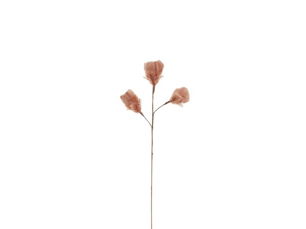 LAUREL DOE ΚΛΑΔΙ ΤΕΧΝΗΤΟ ΜΕ ΦΤΕΡΑ 54cm ΦΤΕΡΟ ΜΠΕΖ