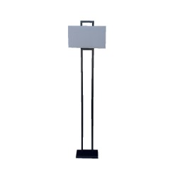 MORGAN ΦΩΤΙΣΤΙΚΟ ΕΠΙΔΑΠΕΔΙΟ 25x40x150cm ΜΕΤΑΛΛΟ ΜΑΥΡΟ ΥΦΑΣΜΑ ΓΚΡΙ