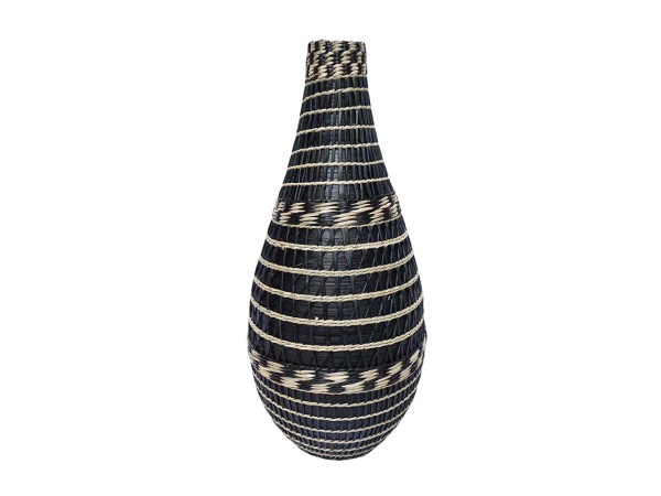 JABBAR ΒΑΖΟ 25x25x50cm BAMBOO ΜΑΥΡΟ ΦΥΣΙΚΟ SEAGRASS