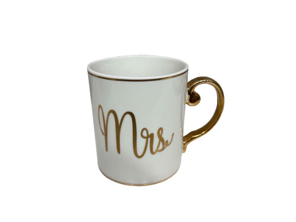 MRS LOVE ΚΟΥΠΑ 8x8x9cm NEW BONE CHINA ΛΕΥΚΟ ΧΡΥΣΟ MRS LOVE ΚΟΥΠΑ 8x8x9cm NEW BONE CHINA ΛΕΥΚΟ ΧΡΥΣΟ
