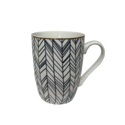 ALL TIME ΚΟΥΠΑ 8x8x11cm NEW BONE CHINA ΛΕΥΚΟ ΜΠΛΕ ΧΡΥΣΟ