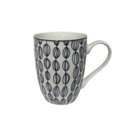 ALL TIME ΚΟΥΠΑ 8x8x11cm NEW BONE CHINA ΛΕΥΚΟ ΜΠΛΕ ΧΡΥΣΟ
