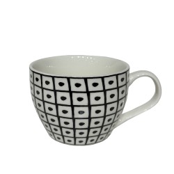 SERAX ΚΟΥΠΑ 11x11x8cm NEW BONE CHINA ΛΕΥΚΟ ΜΑΥΡΟ