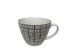 SERAX ΚΟΥΠΑ 11x11x8cm NEW BONE CHINA ΛΕΥΚΟ ΜΑΥΡΟ ΧΡΥΣΟ