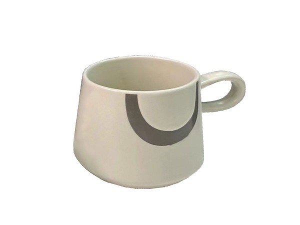 SCANDI ΚΟΥΠΑ 8x8x8cm NEW BONE CHINA ΛΕΥΚΟ ΓΚΡΙ ΑΝΟΙΧΤΟ
