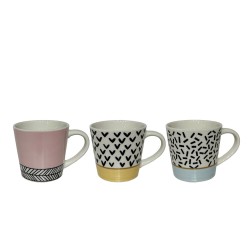 HAPPY ΚΟΥΠΑ ESPRESSO SET 6ΤΜΧ 9.5x6.5x5cm NEW BONE CHINA ΠΟΛΥΧΡΩΜΟ
