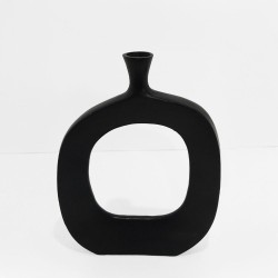 ABSTRACT OVAL ΒΑΖΟ 31x5x41cm ΑΛΟΥΜΙΝΙΟ ΜΑΥΡΟ