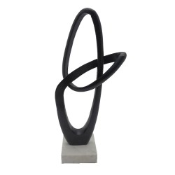 NORDI ΔΙΑΚΟΣΜΗΤΙΚΟ TOTEM 19x13x50cm ΑΛΟΥΜΙΝΙΟ ΜΑΥΡΟ ΛΕΥΚΟ ΠΕΤΡΑ