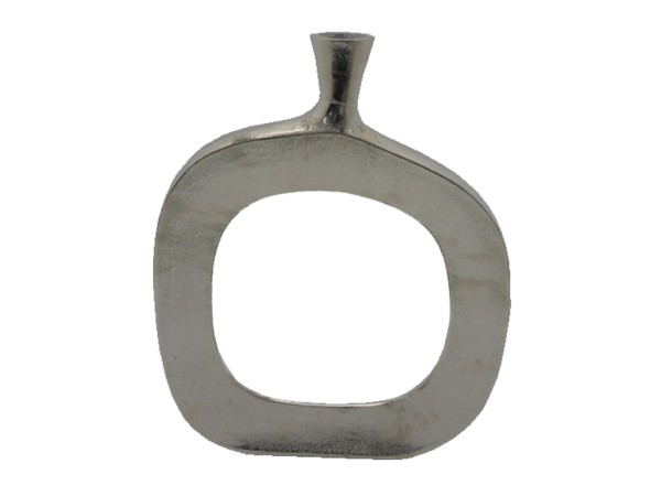 ABSTRACT OVAL ΒΑΖΟ 37x6x49cm ΑΛΟΥΜΙΝΙΟ SILVER NICKEL