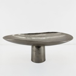 DUNE ΠΛΑΤΩ ΜΕ ΠΟΔΙ 46x26x18cm ΑΛΟΥΜΙΝΙΟ SILVER NICKEL