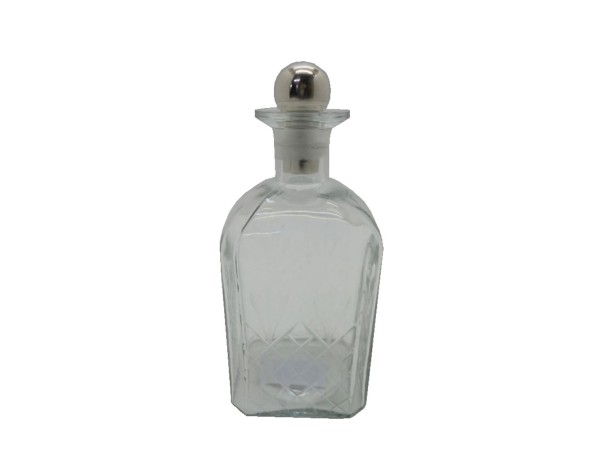 SHIRAN ΜΠΟΥΚΑΛΑ 10x10x26cm ΓΥΑΛΙ ΔΙΑΦΑΝΟ SILVER ΑΛΟΥΜΙΝΙΟ