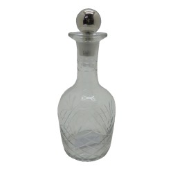 SHIRAN ΜΠΟΥΚΑΛΑ 12x12x27cm ΓΥΑΛΙ ΔΙΑΦΑΝΟ SILVER ΑΛΟΥΜΙΝΙΟ