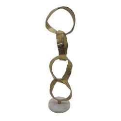 DOPIO ΔΙΑΚΟΣΜΗΤΙΚΟ TOTEM 18x15x64cm ΑΛΟΥΜΙΝΙΟ ΧΡΥΣΟ ΛΕΥΚΟ ΠΕΤΡΑ