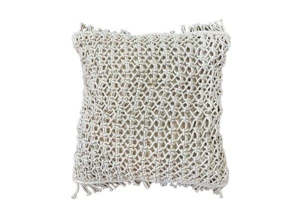 ANALA ΔΙΑΚΟΣΜΗΤΙΚΟ ΜΑΞΙΛΑΡΙ MACRAME 45x45cm ΒΑΜΒΑΚΙ IVORY POLYESTER ANALA ΔΙΑΚΟΣΜΗΤΙΚΟ ΜΑΞΙΛΑΡΙ MACRAME 45x45cm ΒΑΜΒΑΚΙ IVORY POLYESTER