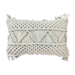KAIA ΔΙΑΚΟΣΜΗΤΙΚΟ ΜΑΞΙΛΑΡΙ MACRAME 30x50cm ΒΑΜΒΑΚΙ IVORY POLYESTER