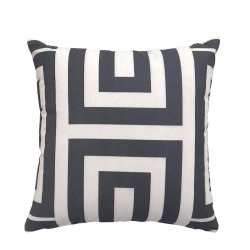 KEYA ΔΙΑΚΟΣΜΗΤΙΚΟ ΜΑΞΙΛΑΡΙ 45x45cm ΒΑΜΒΑΚΙ ΜΑΥΡΟ ΛΕΥΚΟ POLYESTER