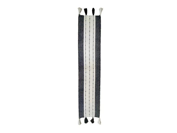 ZOYA RUNNER 180x35cm ΒΑΜΒΑΚΙ ΛΕΥΚΟ ΜΑΥΡΟ POLYESTER