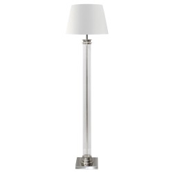 SKYLER ΦΩΤΙΣΤΙΚΟ ΕΠΙΔΑΠΕΔΙΟ 41x41x152cm ΑΛΟΥΜΙΝΙΟ ΑΣΗΜΙ ΓΥΑΛΙ ΛΕΥΚΟ