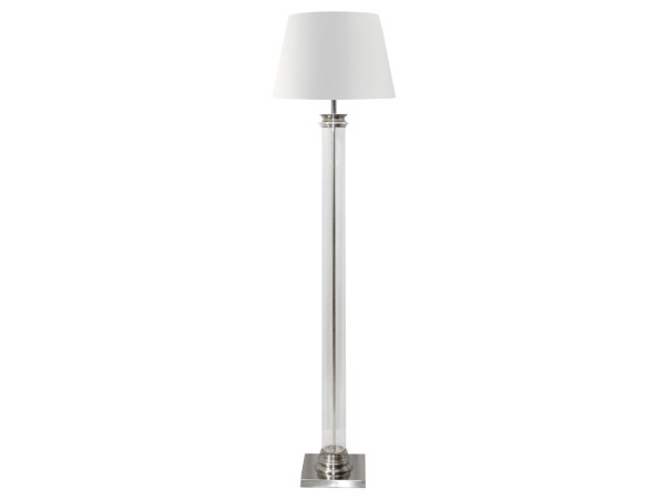 SKYLER ΦΩΤΙΣΤΙΚΟ ΕΠΙΔΑΠΕΔΙΟ 41x41x152cm ΑΛΟΥΜΙΝΙΟ ΑΣΗΜΙ ΓΥΑΛΙ ΛΕΥΚΟ