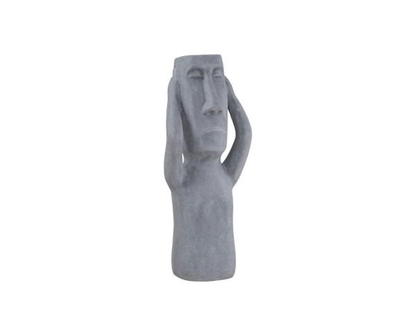 PERU MAN EAR ΔΙΑΚΟΣΜΗΤΙΚΗ ΦΙΓΟΥΡΑ 21x17x51cm ΤΕΧΝΗΤΗ ΠΕΤΡΑ ΓΚΡΙ