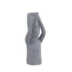 PERU MAN SEE ΔΙΑΚΟΣΜΗΤΙΚΗ ΦΙΓΟΥΡΑ 19x18x51cm ΤΕΧΝΗΤΗ ΠΕΤΡΑ ΓΚΡΙ