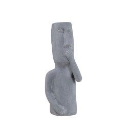 PERU MAN MOUTH ΔΙΑΚΟΣΜΗΤΙΚΗ ΦΙΓΟΥΡΑ 21x20x51cm ΤΕΧΝΗΤΗ ΠΕΤΡΑ ΓΚΡΙ