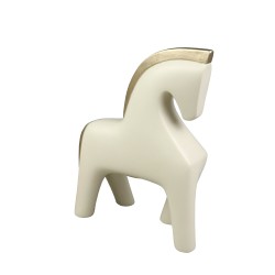 JASPER ΔΙΑΚΟΣΜΗΤΙΚΟ ΑΛΟΓΟ 16x7x20cm POLYRESIN IVORY ΧΡΥΣΟ
