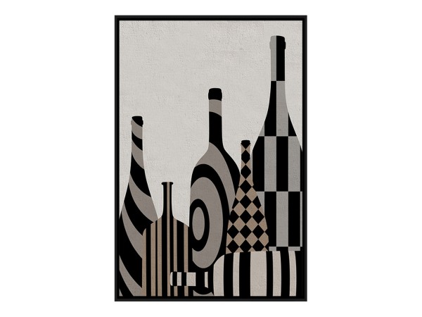 ART BOTTLES ΠΙΝΑΚΑΣ ΔΙΑΚΟΣΜΗΣΗΣ 83x123x4cm ΚΑΜΒΑΣ ΠΟΛΥΧΡΩΜΟ ΞΥΛΟ ΜΑΥΡΟ
