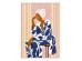 LADY IN BLUE ΠΙΝΑΚΑΣ ΔΙΑΚΟΣΜΗΣΗΣ 50x70x3cm ΚΑΜΒΑΣ ΠΟΛΥΧΡΩΜΟ ΞΥΛΟ ΦΥΣΙΚΟ