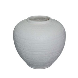 SANTORINI ΓΛΑΣΤΡΑ 38x38x35cm FIBER GLASS ΛΕΥΚΟ