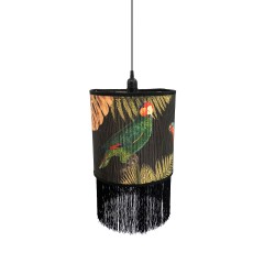 TROPICAL BIRDS C ΦΩΤΙΣΤΙΚΟ ΟΡΟΦΗΣ 30x30x30cm BAMBOO ΠΟΛΥΧΡΩΜΟ ΜΑΥΡΟ